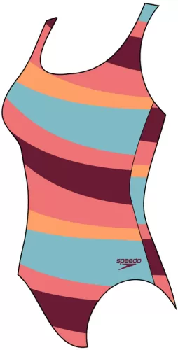 Speedo Allover U-Back Swimwear Female Adult - Oxblood/Soft cora