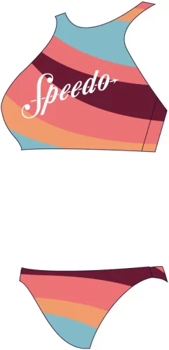 Speedo Logo Volley 2PC Female Adult - Oxblood/Soft cora