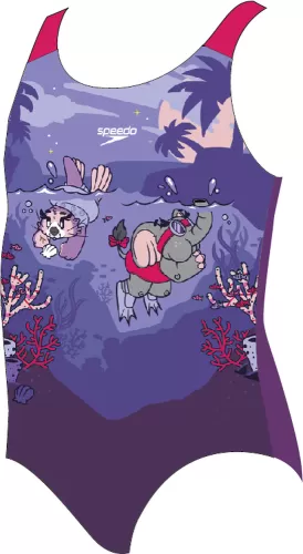 Speedo Girls LTS Printed Racerback Swimwear Female Infant/Toddler - Magic Sangria/Swe