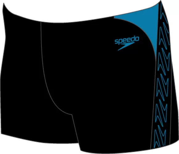 Speedo Hyper Boom Logo Splice Aquash Swimwear Male Junior/Kids (6-1 - Black/Bolt