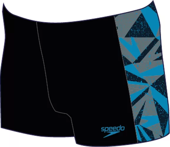 Speedo Hyper Boom Panel Aquashort Swimwear Male Junior/Kids (6-1 - Black/Bolt/Dove G