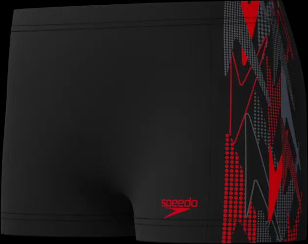 Speedo Placement Aquashort Swimwear Male Junior/Kids - Anthracite/High Risk Red