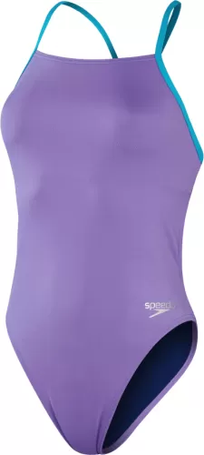 Speedo Solid Lattice-Back Swimwear Female Adult - Miami Lilac/Aquar