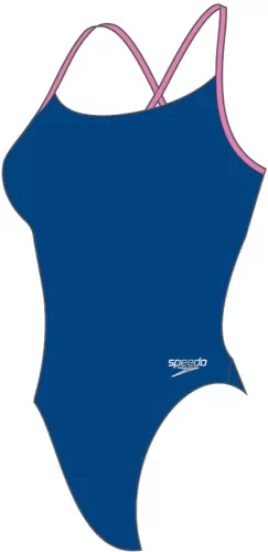 Speedo Solid Lattice Back Swimwear Female Adult - True Cobalt/Candy