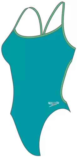 Speedo Solid Vback Swimwear Female Adult - Aquarium/Fake Gre