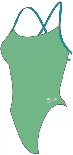 Speedo Solid Tie-Back 1 Piece Swimwear Female Adult - Fake Green/Aquari