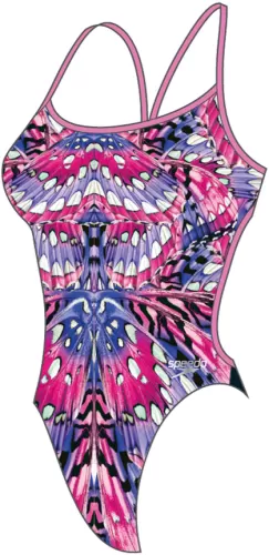 Speedo Placement Digital Vback Swimwear Female Adult - Electric Pink/Can