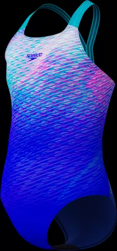 Speedo Print Powerback 1pc Swimwear Female Junior/Kids - Deep Sapphire/Mayan Blue