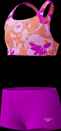 Preview: Speedo Allover 2PC Boyleg Short Swimwear Female Junior/Kids - Diva