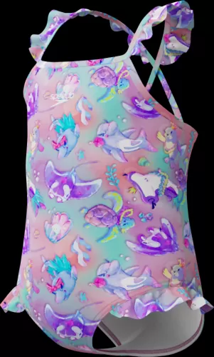 Speedo Digital Frill Thinstrap Swimsu Swimwear Female Infant/Toddler - Neon Violet