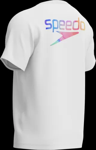 Speedo S/S Tee Shirt Unisex Adult - White-Hula Blend Graphic