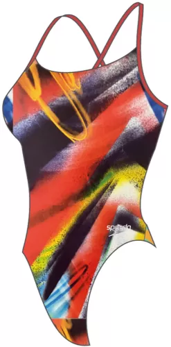 Speedo Allover Digital Lattice Tie-Ba Swimwear Female Adult - Watermelon, Tru