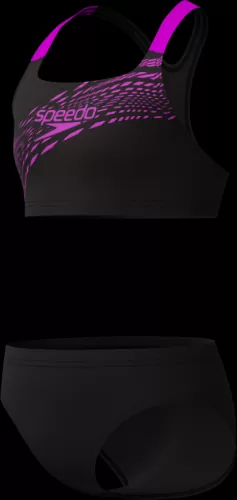 Speedo Medley Logo 2PC Swimwear Female Junior/Kids - Diva