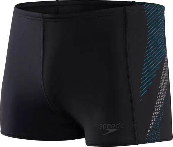Speedo Tech Panel Aquashort Swimwear Male Adult - Black/Pool/USA Ch