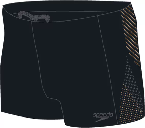 Speedo Tech Panel Aquashort Swimwear Male Adult - Black/Papaya Punc