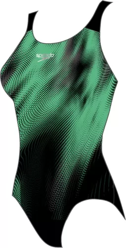 Speedo Placement Digital Powerback Swimwear Female Adult - Black/USA Charcoa