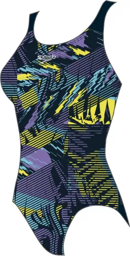 Speedo Placement Powerback Swimwear Female Adult - True Navy/Ultravi