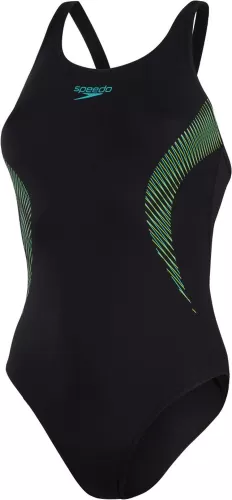 Speedo Placement Muscleback Swimwear Female Adult - Black/Tile/Atomic