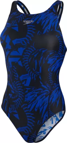 Speedo Allover Recordbreaker Swimwear Female Adult - Black/Blue Flame