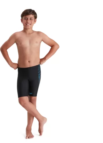 Speedo Plastisol Placement Jammer Swimwear Male Junior - Black/Pool/USA Ch