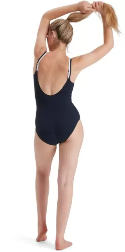 Speedo ContourLuxe Solid Shaping 1PC Swimwear Female Adult - True Navy/White