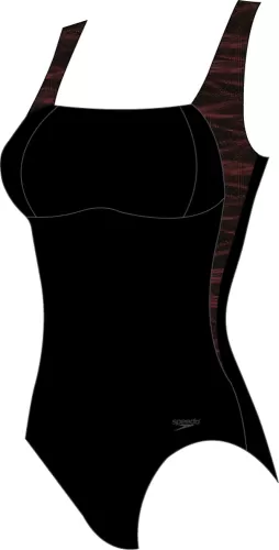 Speedo LunaLustre Printed Shaping 1PC Swimwear Female Adult - Black/Magenta
