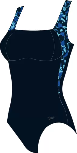 Speedo LunaLustre Printed Shaping 1PC Swimwear Female Adult - Navy/Blue Flame /
