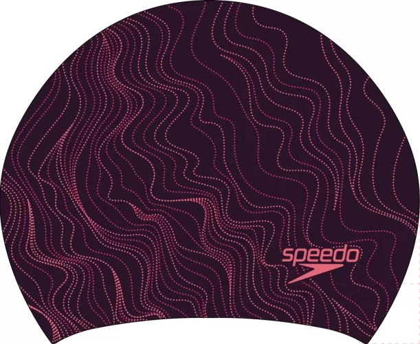 Speedo Long Hair printed Cap Unisex Adult - Chockaberry/Cherr