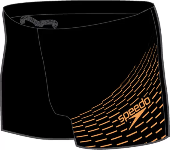 Speedo Medley Logo Aquashort Swimwear Male Adult - Black/Papaya Punc