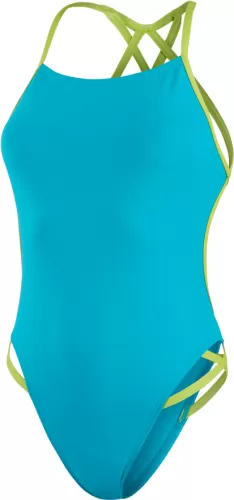 Speedo Solid Freestyler 1 Piece Swimwear Female Adult - Aquarium/ Atomic