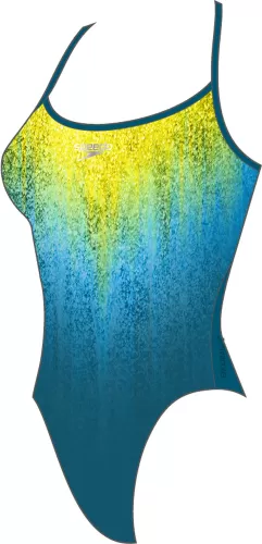 Speedo Placement Digital Turnback Swimwear Female Adult - Nordic Teal/Pool/