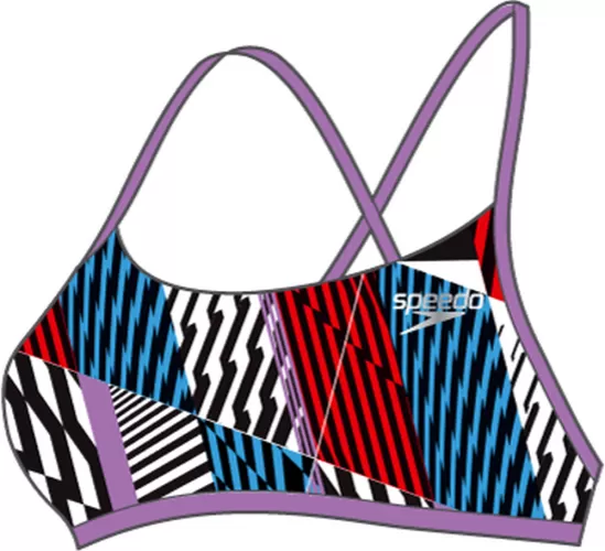 Speedo Allover Digital Cross Back Cro Swimwear Female Adult - Black, White, W