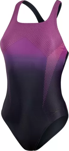 Speedo Digital Placement Medalist Swimwear Female Adult - True Navy/Neon Or