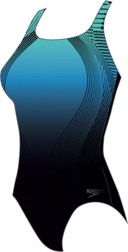 Speedo Digital Placement Medalist Swimwear Female Adult - Black/Pool/Tile