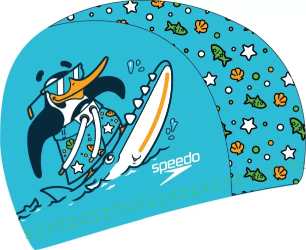Speedo Printed Polyester Cap Unisex Infant/Toddler (0-6) - Chima Azure Blue/