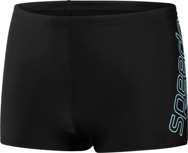 Speedo Boom Logo Placement Aquashort Swimwear Male Junior - Black/Light Adria