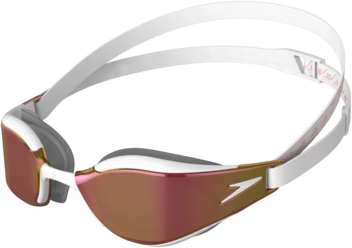 Speedo Fastskin Hyper Elite Mirror Goggles Adults - White/Oxid Grey/R