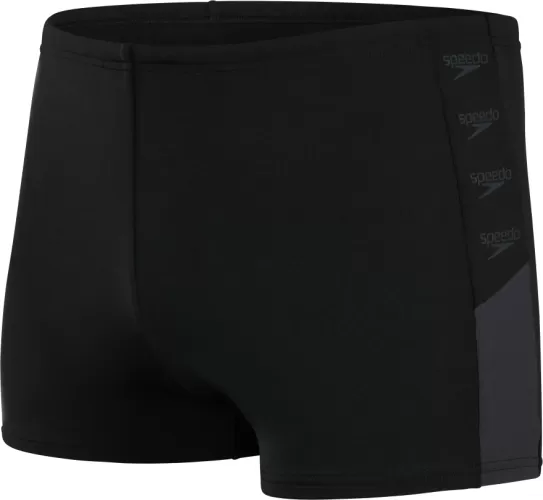 Speedo Boom Logo Splice Aquashort Swimwear Male Adult - Black/Oxid Grey