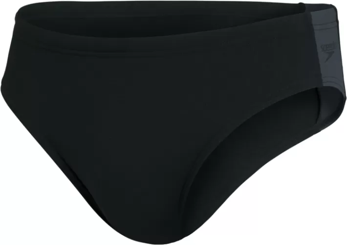 Speedo Badehose Boom Logo Splice 7cm Brief Swimwear Male Adult - Black/Oxid Grey