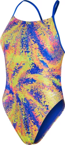 Speedo Allover Digital Tie Back Swimwear Female Adult - Indigo Glow/Orchi