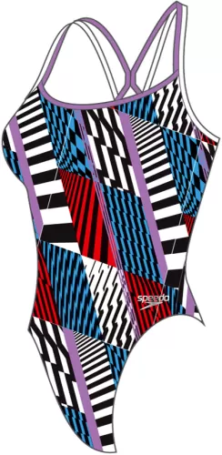 Speedo Allover Digital Starback Swimwear Female Adult - Black, White, W