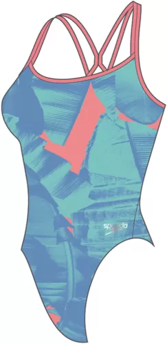 Speedo Allover Digital Starback Swimwear Female Adult - Arctic Glass, C