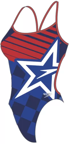 Speedo Allover Digital Vback Swimwear Female Adult - Flare Pink, Bit