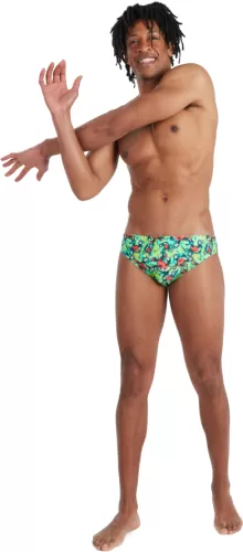 Speedo Melon Mayhem 5cm Allover Brief Swimwear Male Adult - Atomic Lime/Elect