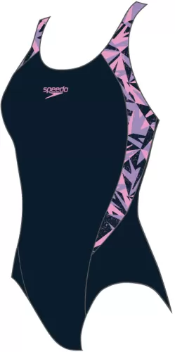 Speedo HyperBoom Splice Muscleback Swimwear Female Junior/Kids (6 - True Navy/Miami L