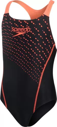 Speedo Medley Logo Medalist Swimwear Female Junior - Black/Siren Red