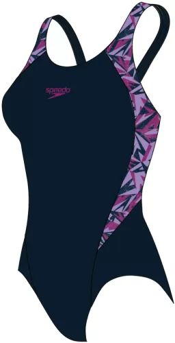 Speedo Hyperboom Splice Muscleback Swimwear Female Adult - True Navy/Berry/M