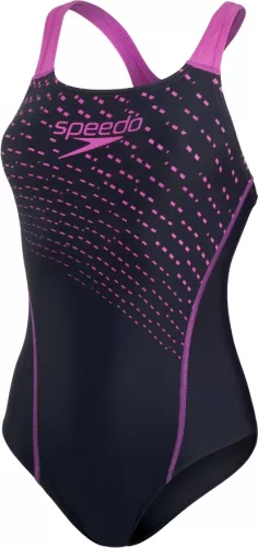 Speedo Medley Logo Medalist 1PC Swimwear Female Adult - True Navy/Neon Or