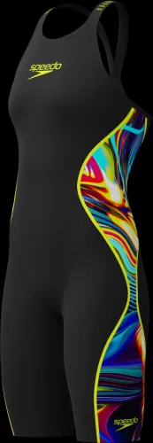 Speedo LZR Intent 2.0 CDBK Kneeskin Race Female Adult - Black/Molten Blur/Hyper Yellow - Mainlin