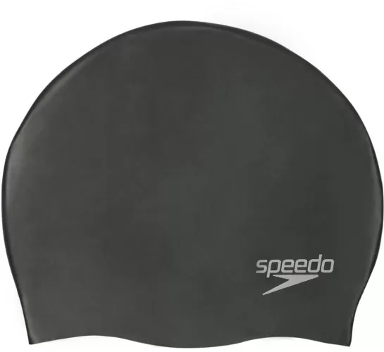 Speedo Plain Moulded Silicone Cap Swim Caps Adults - Black